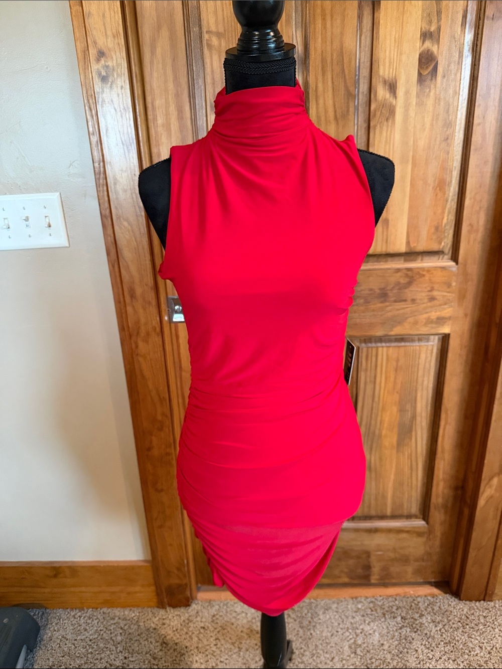 NWT Express Sleeveless High-Neck Red Mini Dress